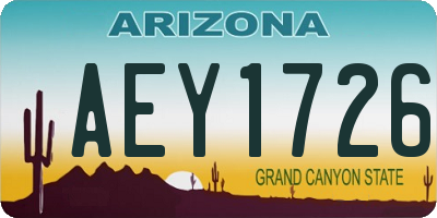 AZ license plate AEY1726