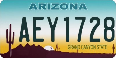 AZ license plate AEY1728