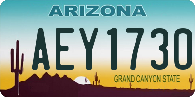 AZ license plate AEY1730