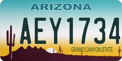 AZ license plate AEY1734