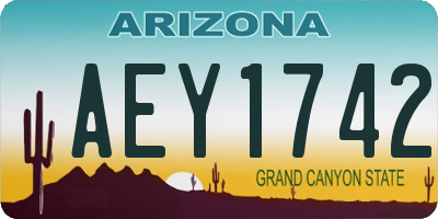 AZ license plate AEY1742