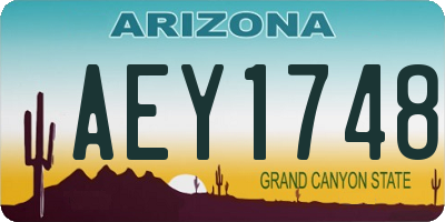 AZ license plate AEY1748
