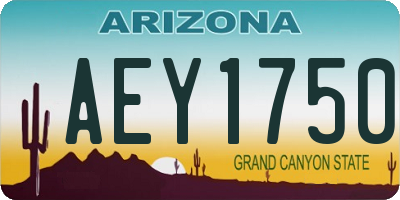 AZ license plate AEY1750
