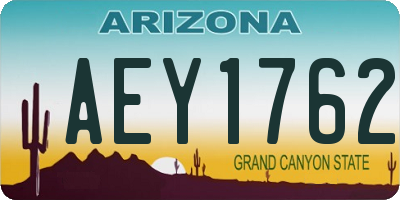 AZ license plate AEY1762