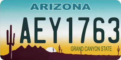 AZ license plate AEY1763