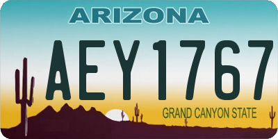 AZ license plate AEY1767
