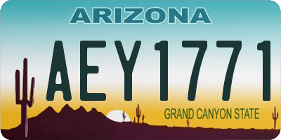 AZ license plate AEY1771