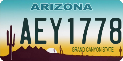 AZ license plate AEY1778