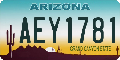 AZ license plate AEY1781