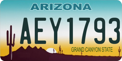 AZ license plate AEY1793