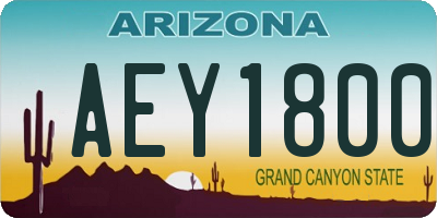 AZ license plate AEY1800