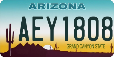 AZ license plate AEY1808