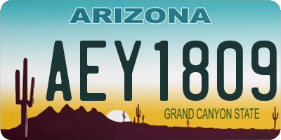 AZ license plate AEY1809