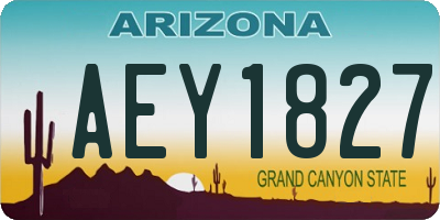 AZ license plate AEY1827