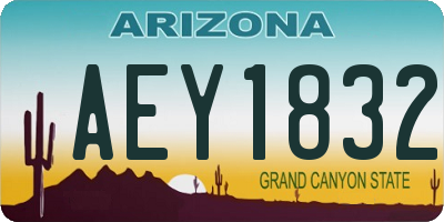 AZ license plate AEY1832