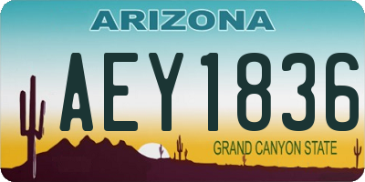 AZ license plate AEY1836