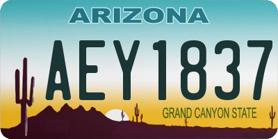 AZ license plate AEY1837