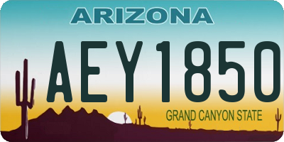 AZ license plate AEY1850
