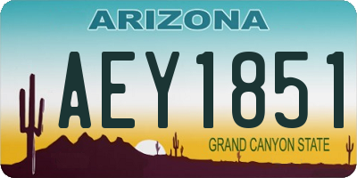 AZ license plate AEY1851