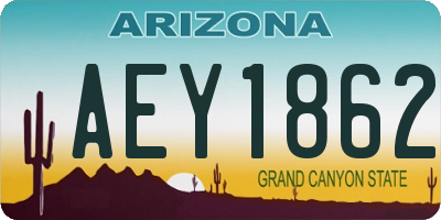 AZ license plate AEY1862
