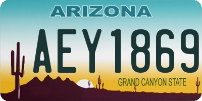 AZ license plate AEY1869