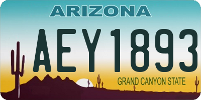AZ license plate AEY1893