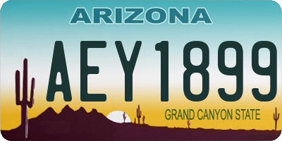 AZ license plate AEY1899