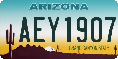 AZ license plate AEY1907