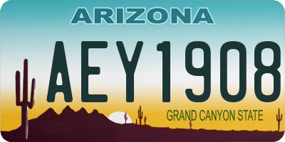 AZ license plate AEY1908