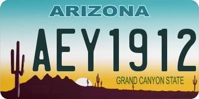AZ license plate AEY1912