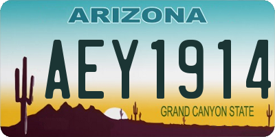 AZ license plate AEY1914