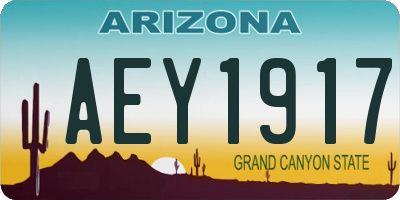 AZ license plate AEY1917