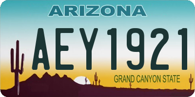 AZ license plate AEY1921
