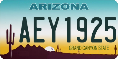 AZ license plate AEY1925