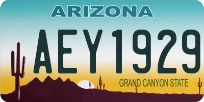 AZ license plate AEY1929