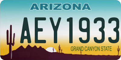 AZ license plate AEY1933