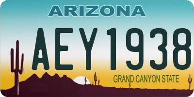 AZ license plate AEY1938