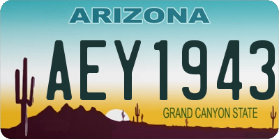 AZ license plate AEY1943