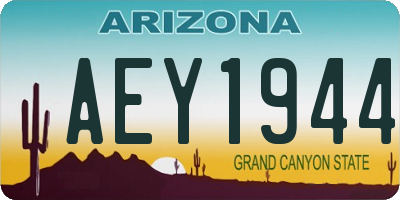 AZ license plate AEY1944
