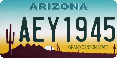 AZ license plate AEY1945