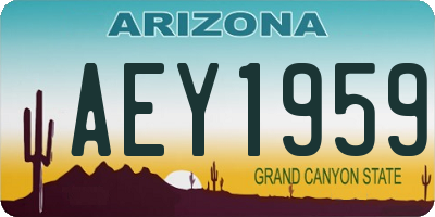 AZ license plate AEY1959