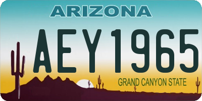 AZ license plate AEY1965