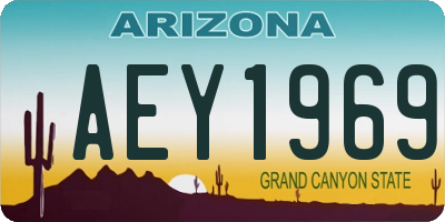 AZ license plate AEY1969