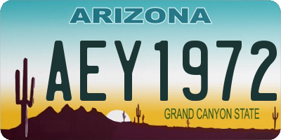 AZ license plate AEY1972