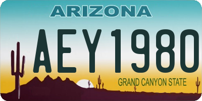 AZ license plate AEY1980