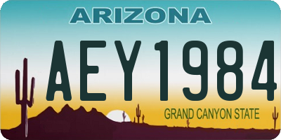 AZ license plate AEY1984