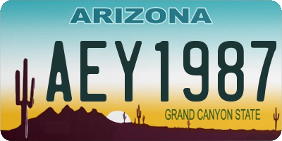 AZ license plate AEY1987