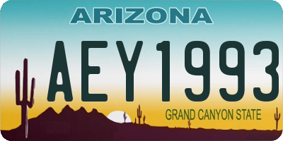 AZ license plate AEY1993