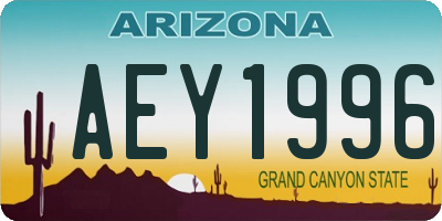 AZ license plate AEY1996