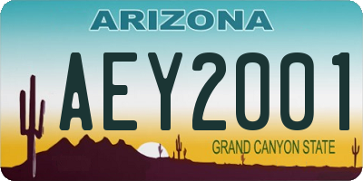 AZ license plate AEY2001
